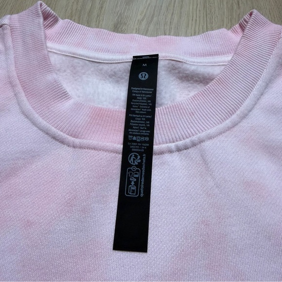 Lululemon Tie Dye Splash Long Sleeve Crewneck Sweatshirt Womens Medium Pink - Picture 5 of 8